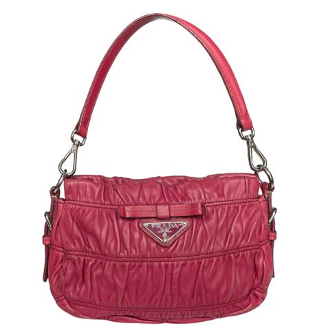 pink prada ruched bag